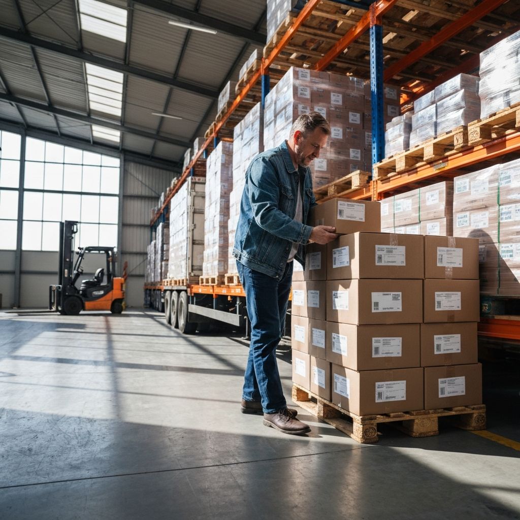 Driver checking cargo